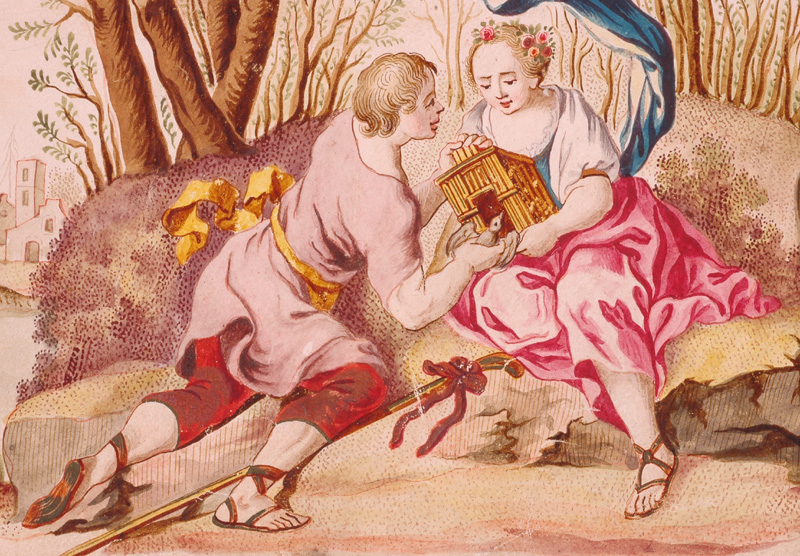Unknown Artist - Detail Of Rococo Bucolic Scene, German, 18th cent watercolour